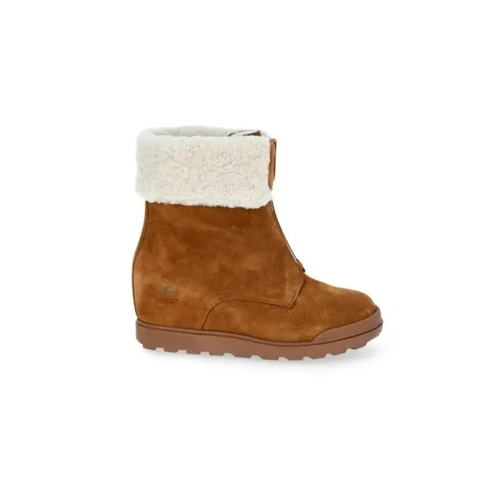 Ozark Trail Women's Wedge Faux Shearling WaterProof Suede Snow Zip Boots size 10